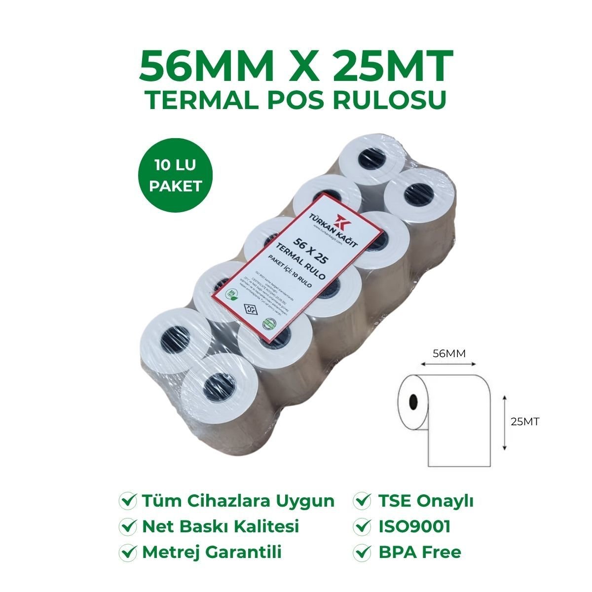 56X25 Termal Yazarkasa Pos Rulosu