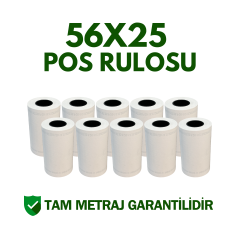 56x25 Yazarkasa Pos Rulosu Metraj Garantili