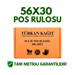 56x30 Yazarkasa Pos Rulosu Metraj Garantili