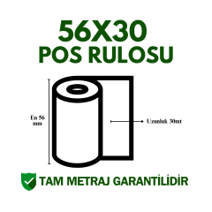 56x30 Yazarkasa Pos Rulosu Metraj Garantili