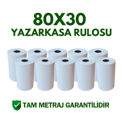 80x30 Yazarkasa Adisyon Rulosu Metraj Garantili