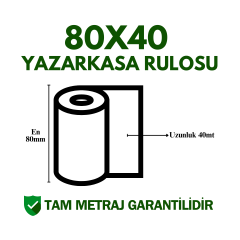 80x40 Yazarkasa Adisyon Rulosu Metraj Garantili
