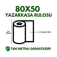 80x50 Yazarkasa Adisyon Rulosu Metraj Garantili