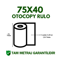 75x20 Otocopy Rulo (75x20 x 2 Nüsha)