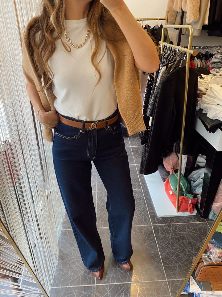 Straight Fit Lacivert Jean Pantolon
