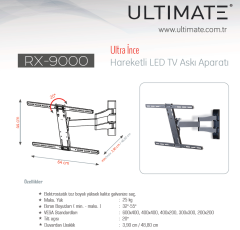 ULTIMATE RX-9000 32'' - 55'' Ultra Slim Hareketli TV Askı Aparatı