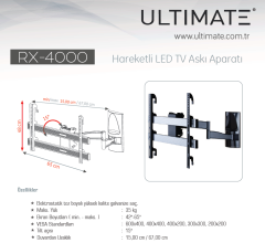 ULTIMATE RX-4000 42''- 65'' Hareketli TV Askı Aparatı