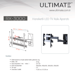 ULTIMATE RX-3000 32'' - 43'' Hareketli TV Askı Aparatı