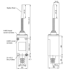 CNTD CHL-5300 Dar Gövde Spiral Telli Plastik Çubuklu Limit Switch