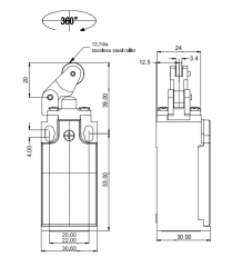 CNTD CLS-112 Dar Gövde Doğrusal Pimli Kol Makaralı Limit Switch