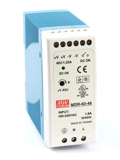 Mean Well MDR-60-48 48VDC 1,25A Ray Tipi Güç Kaynağı