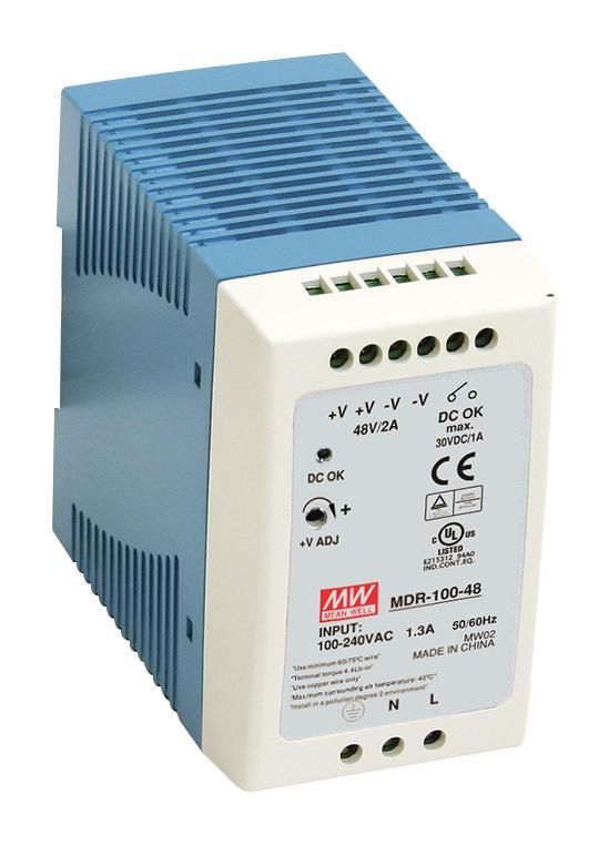 Mean Well MDR-100-48 48VDC 2A Ray Tipi Güç Kaynağı