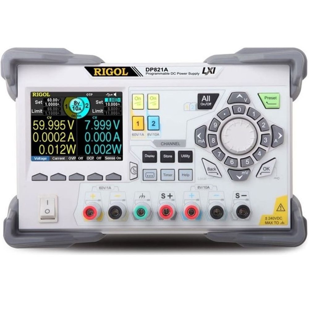 Rigol DP821A 140W 8V 10A/60V 1A Çift Çıkışlı Programlanabilir DC Güç Kaynağı
