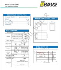 ORBUS / 12V 200AH - Derin Deşarjlı Jel Akü