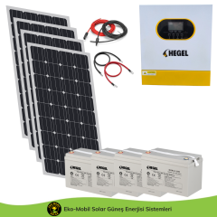 Hazır Solar Paket 3.5kW 4x 600W Topcon 4x 100Ah Jel