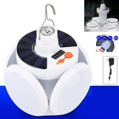 Solar ve Adaptör Şarj Girişli 5 Kanatlı 5 Modlu Kamp Bahçe Lambası (Çok Al Az Öde)
