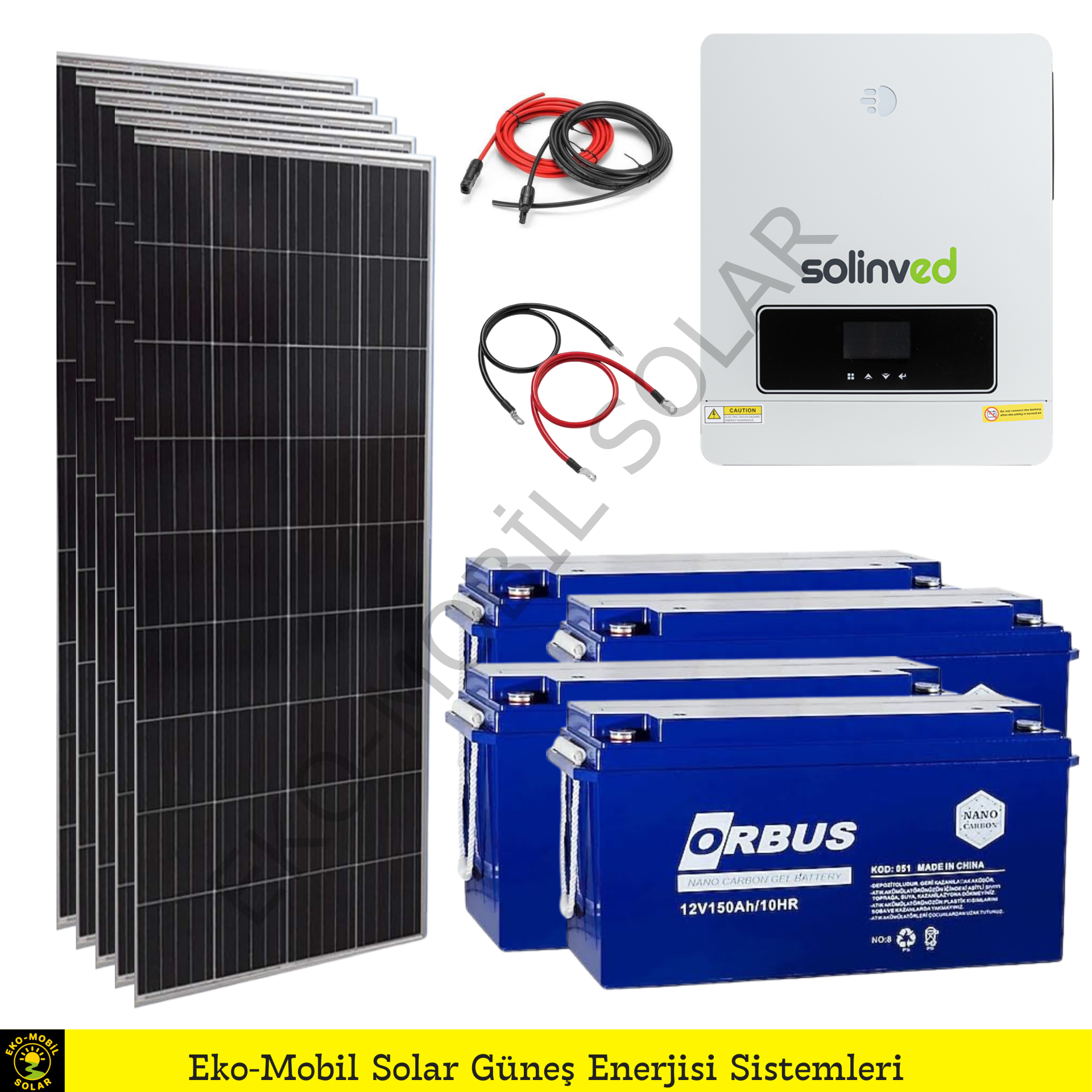 Hazır Solar Paket 4.2 kW 5x 560W Half-Cut 4x 100Ah