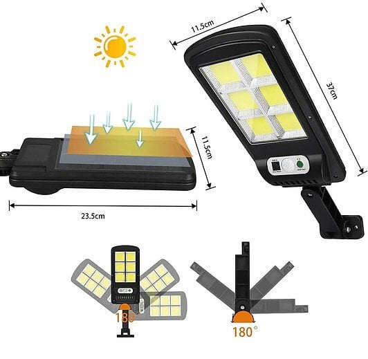 Hareket Sensörlü 120 Led Solar Bahçe Lambası 3 Modlu Dış Mekan Aydınlatma