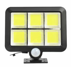 120 COB Led Solar Panel Güneş Enerjili 3 Mod Duvar Lambası Bahçe