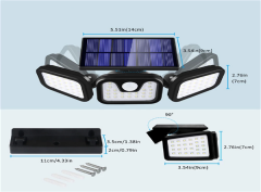 74 Led Solar Hareket Sensörlü Su Geçirmez Bahçe Aydınlatması