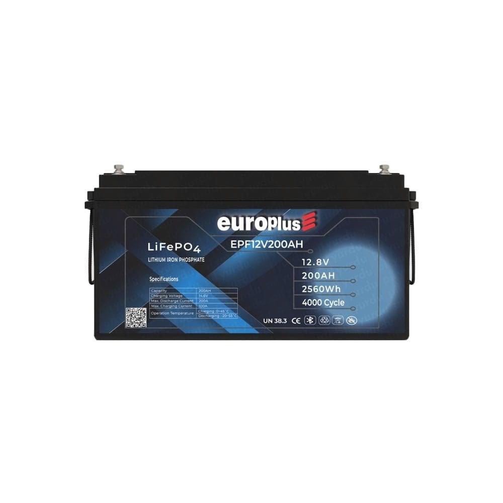 Europlus EPF12200-12.8V 200AH LiFePO4 Bluetooth Akü-4000 Cycle