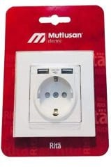 Mutlusan Çift USB'li Topraklı Priz (2.4A Hızlı Şarj+Çocuk Koruma)