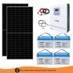 Hazır Solar Paket 3kW 2x 600W Topcon 4x 105Ah Jel