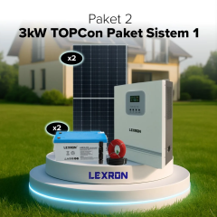 Hazır Solar Paket 3kW 2x 600W Topcon 2x210 Ah Jel