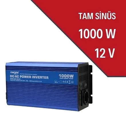 Carspa 1000 Watt Tam Sinüs İnverter 12V
