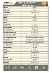 Mexxsun 600W Tam Sinüs Şarjlı 12V
