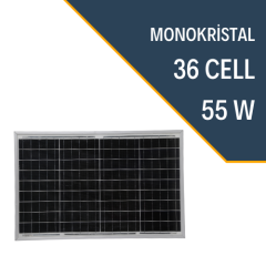 Lexron 55W Monokristal Güneş Paneli