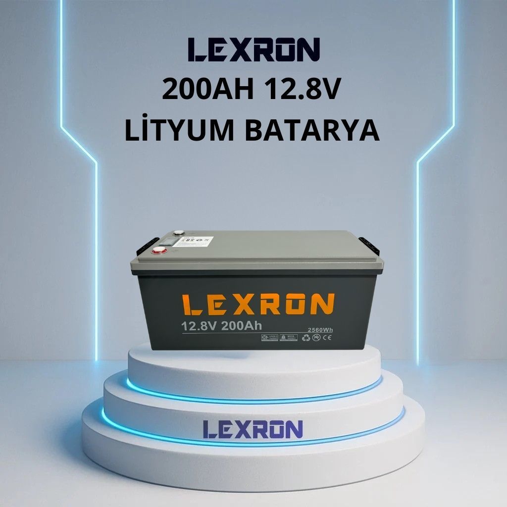 Lexron 12.8V 200AH LiFePo4 Lityum Akü