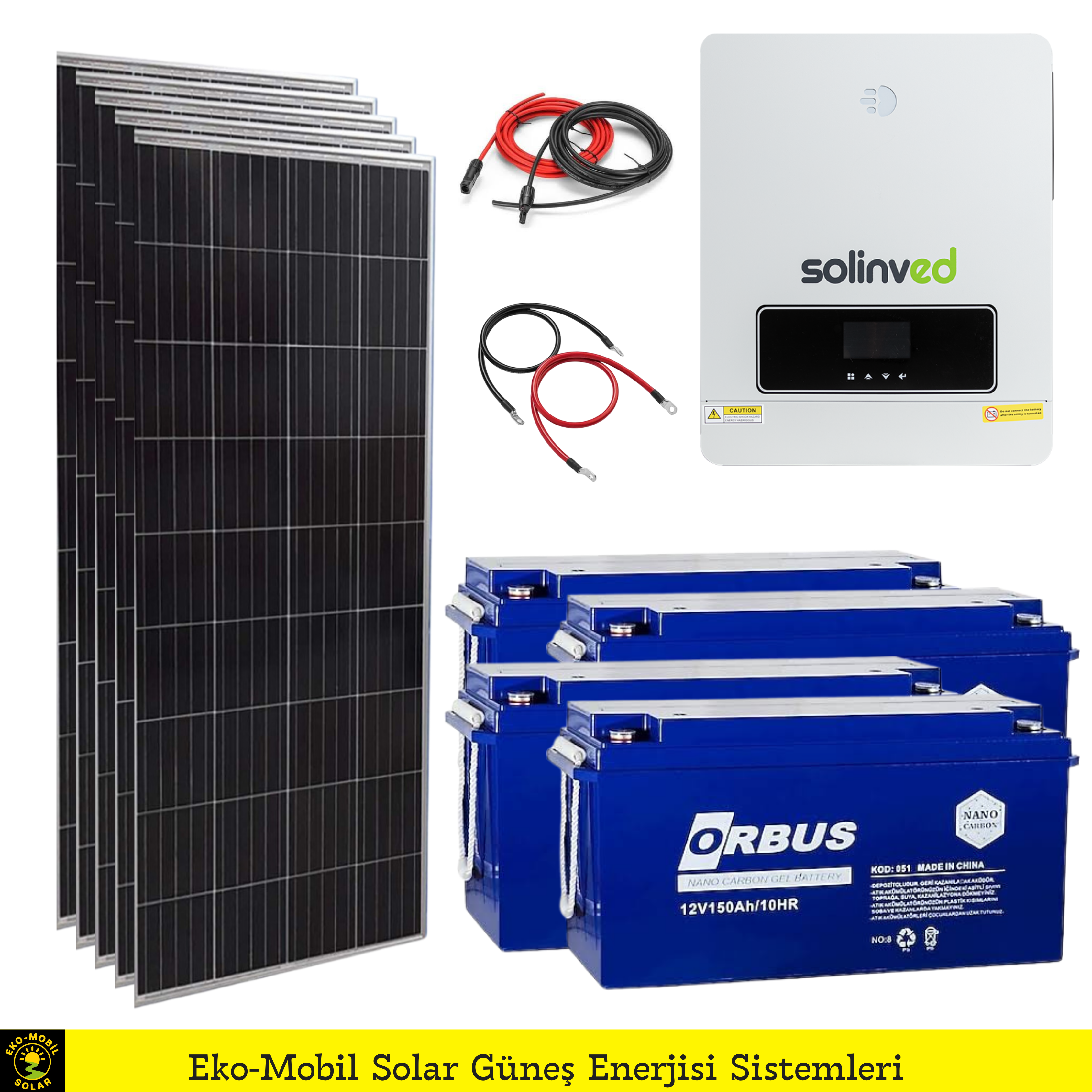 Hazır Solar Paket 4.2 kW 5x 560W Half-Cut 4x 150Ah