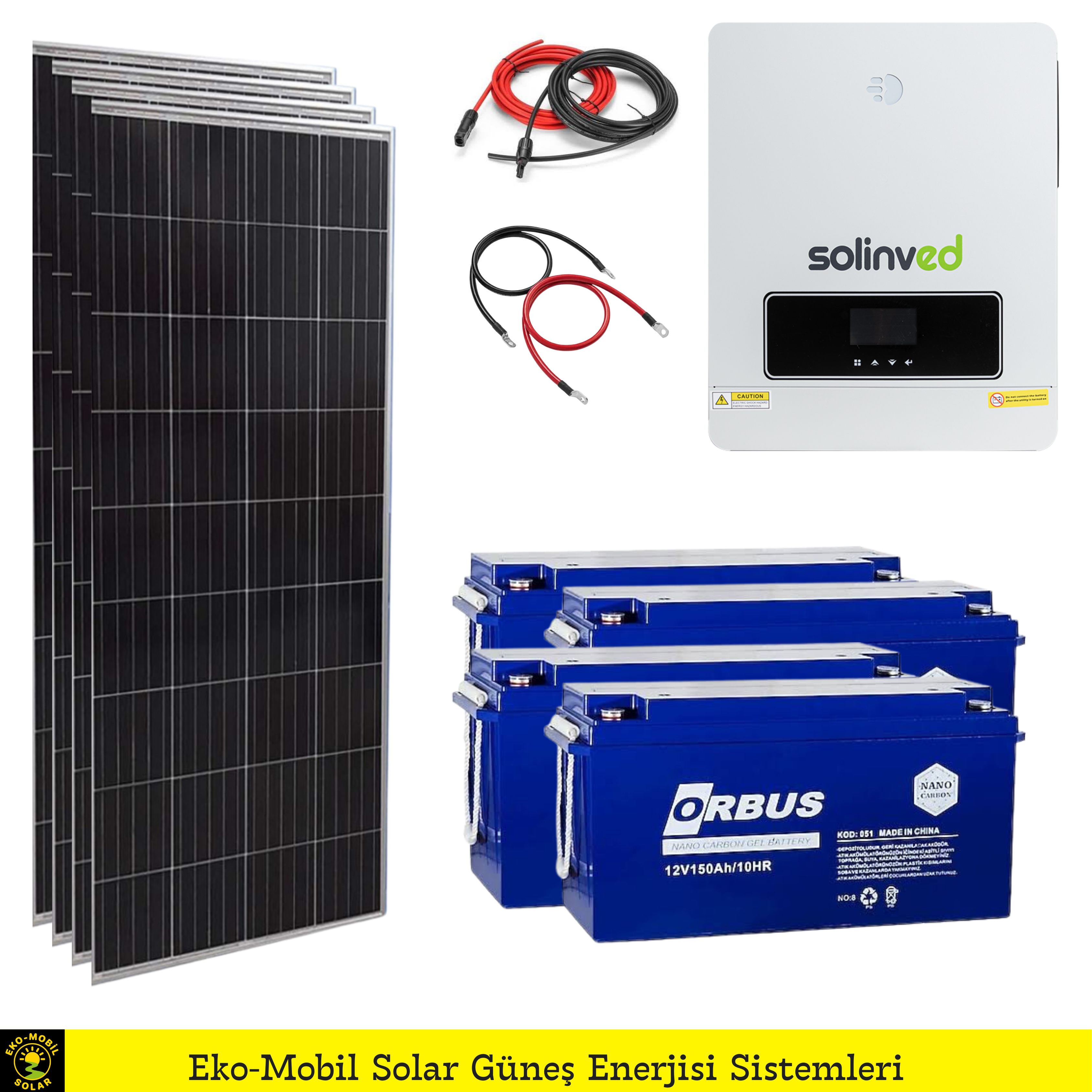 Hazır Solar Paket 3.6kW 4x560W Half-Cut 4x150Ah