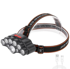 USB Şarjlı 9 LED'li Kafa lambası 4 mod (Çok Al Az Öde)