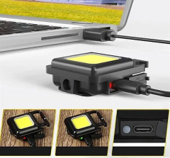 Led Anahtarlık El Feneri Şişe Açacağı USB'li Şarj Edilebilir Mıknatıslı 4 Işık