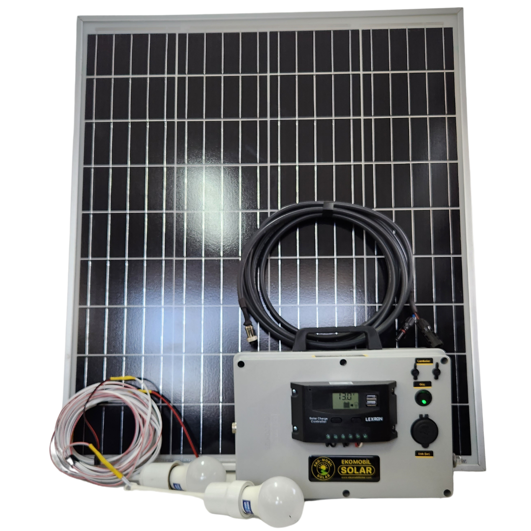 Mini Solar Güç Kaynağı - 50W Güneş Panelli