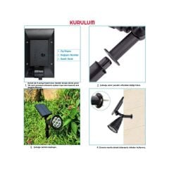 Solar RGB LED Bahçe Aydınlatma Güneş Enerjili Lamba