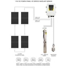 Hazır Solar Paket 110V DC Dalgıç Pompa HEGEL (115mt)