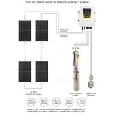 Hazır Solar Paket 110V  DC Pompa HEGEL (203 mt)