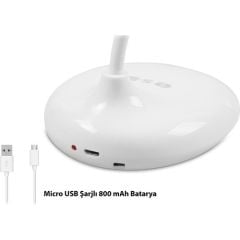 S-Link SL-8725 Beyaz 14 LED Şarjlı 500 Mah Taşınabilir Masa Lambası