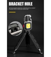 Keychain Light W5138 Cob Led USB Şarjlı Çok İşlevli Outdoor Survival Anahtarlık
