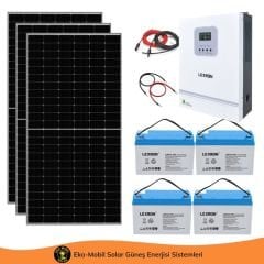 Hazır Solar Paket 3kW 3x 600W Topcon 4x 105Ah Jel