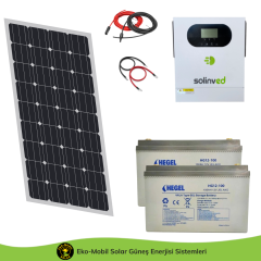 Hazır Solar Hazır Paket-Mini 1kW 600W Half-Cut 2x100Ah Jel