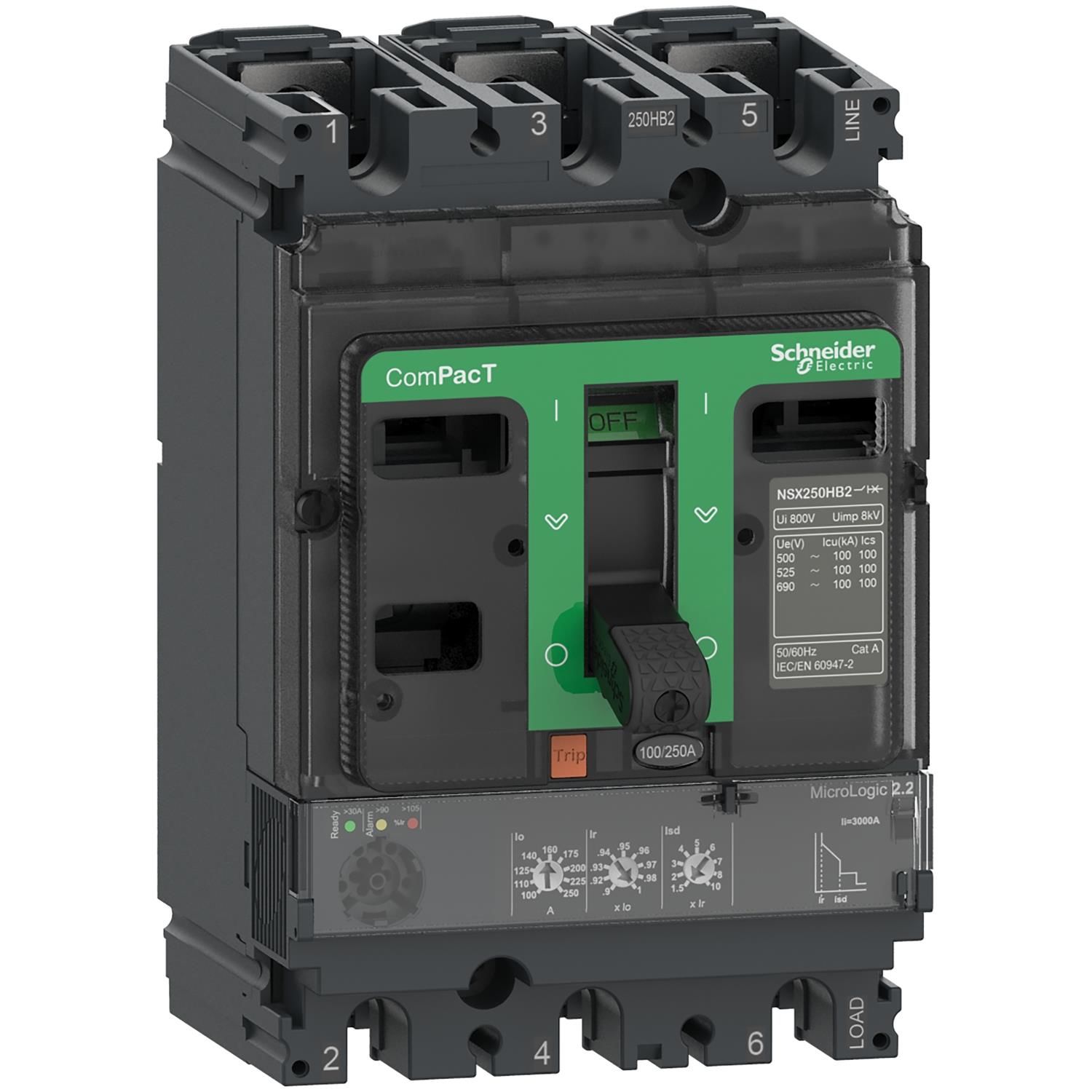 Schneider Electric C25N32D250 3X250A 50kA Termik Manyetik Şalter NSX250N