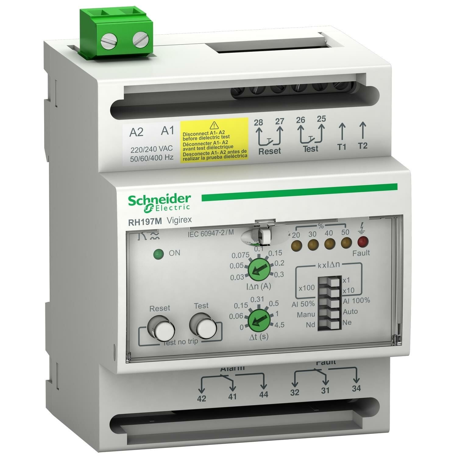 Schneider Electric 56517 RH197M Toprak Kaçağı Algılama Rölesi 0.03A-30A 240V