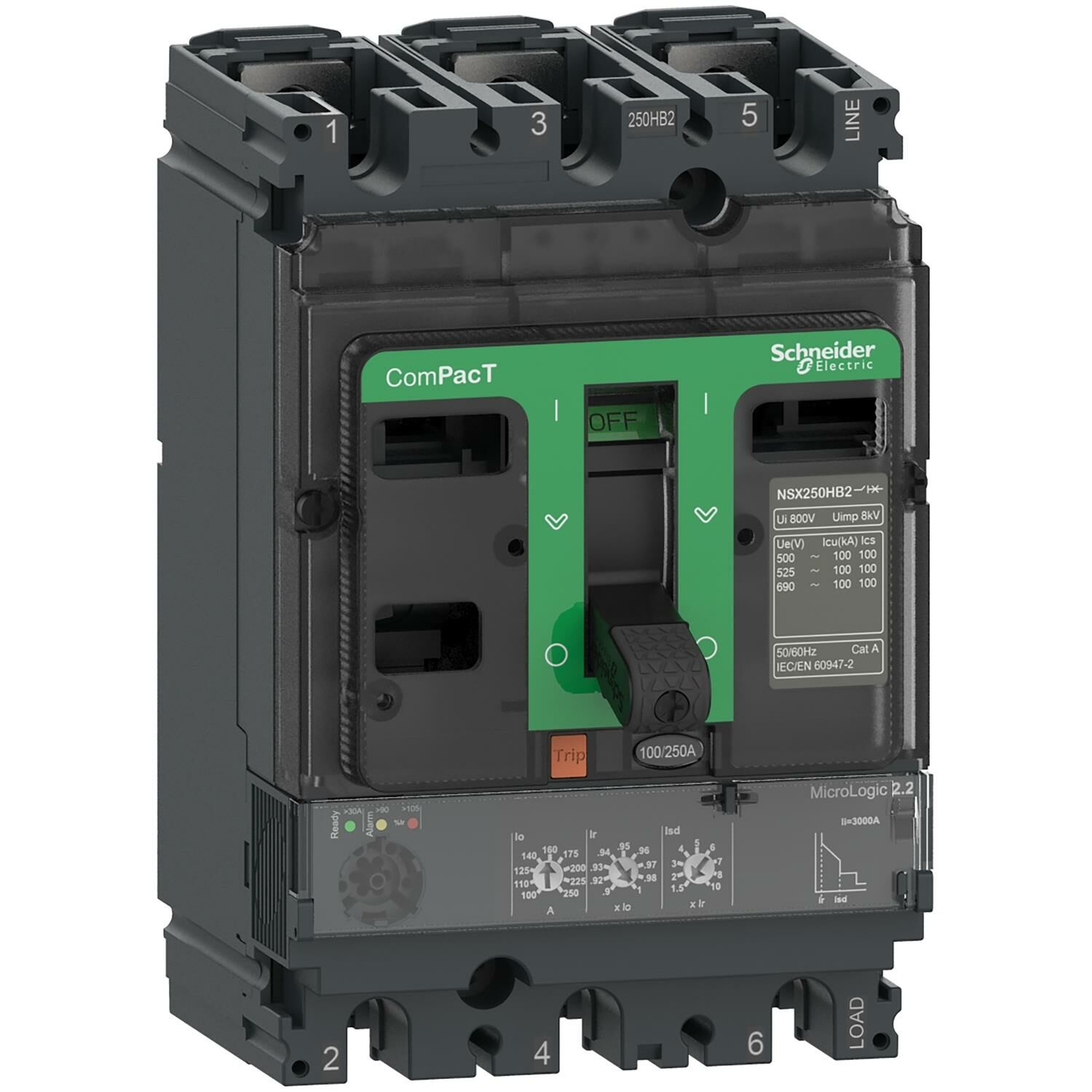 Schneider Electric C16N32D160 3X160A 50kA Termik Manyetik Şalter NSX160N MIC2.2