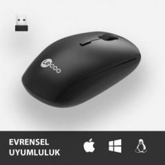 LENOVO LECOO WS203 KABLOSUZ 2400DPI 4 TUSLU OPTİK MOUSE SİYAH