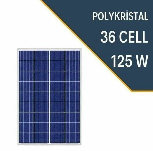 125W POLYKRİSTAL GÜNEŞ PANELİ