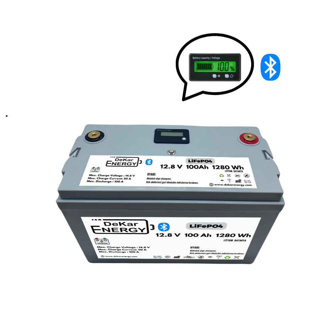 Dekar Energy 12.8V 100 Ah LiFePO4 Bluetooth Özellikli Akü